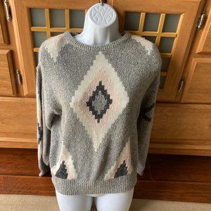 Raoul Gray and Cream Geometric Sweater